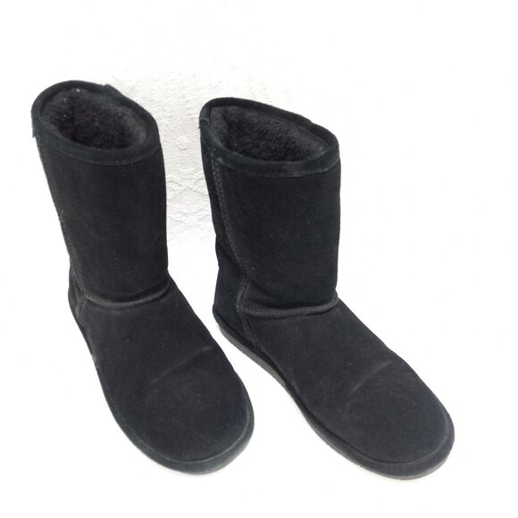 Black Suede BEARPAW Lined Snow Winter Boots Size 9 - Picture 1 of 13